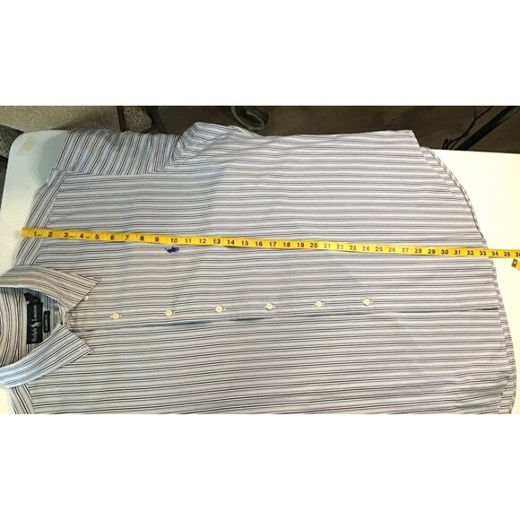 RALPH LAUREN-MENS BLUE STRIPPED CLASSIC FIT BUTTON-DOWN LONG SLEEVE SIZE X-LARGE - Picture 7 of 7